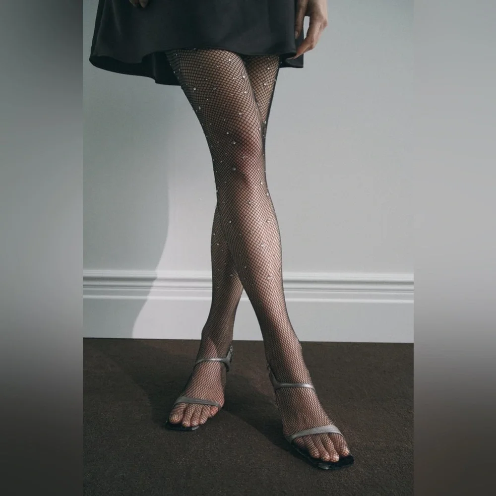 ZARA Bloggers Fav Rhinestone Fishnet Tights
